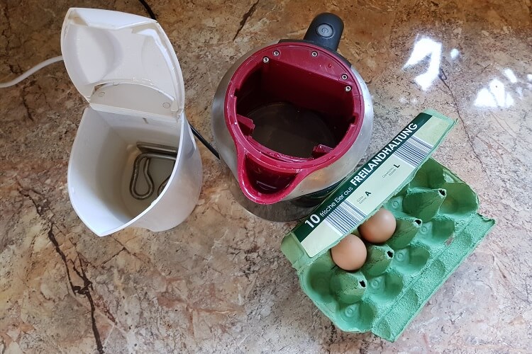 Eier kochen im Wasserkocher